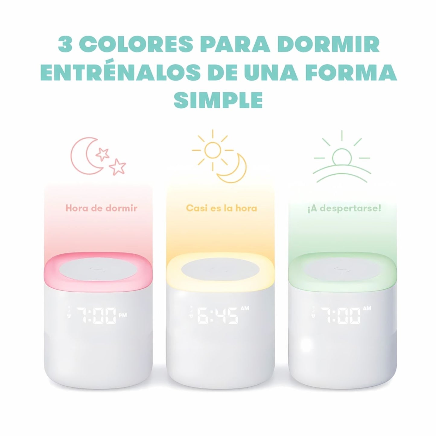 Reproductor de Sonido 3 en 1 + Despertador + Luz de Noche