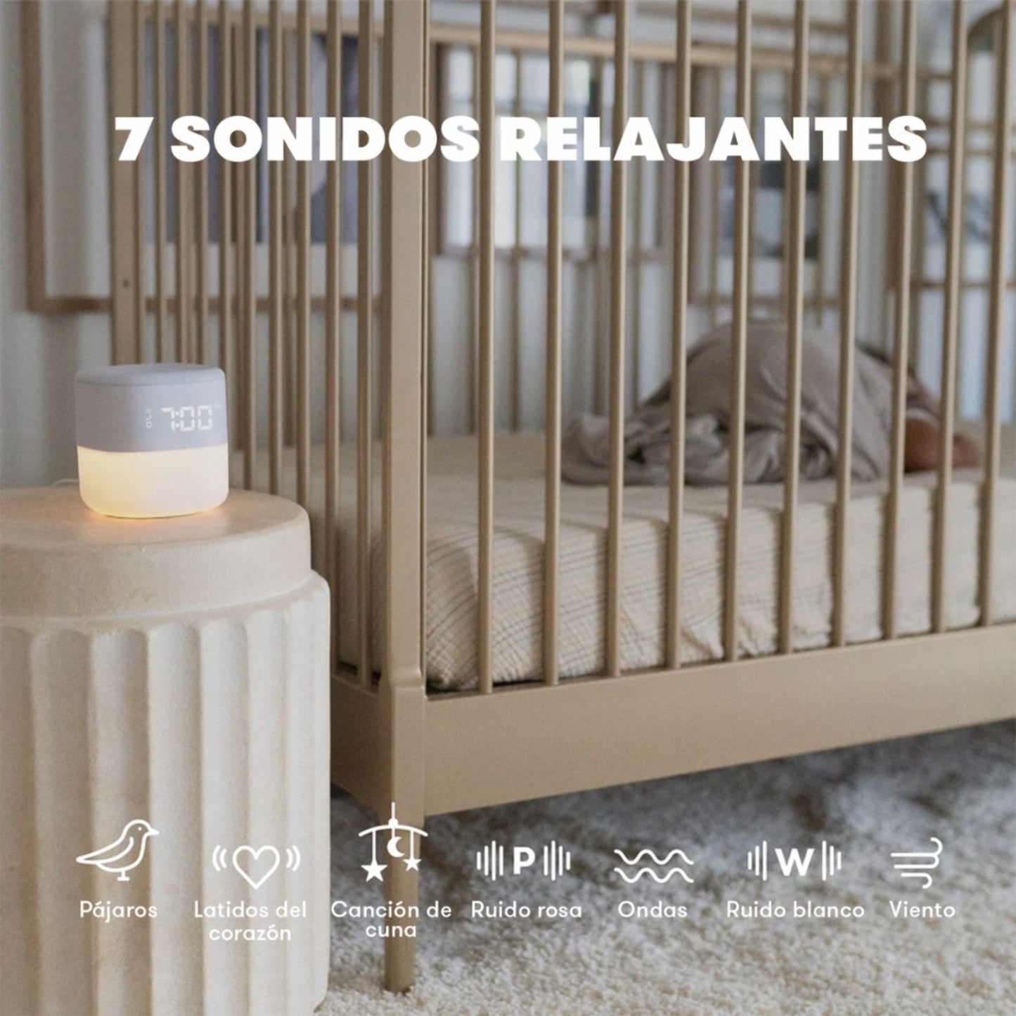 Reproductor de Sonido 3 en 1 + Despertador + Luz de Noche