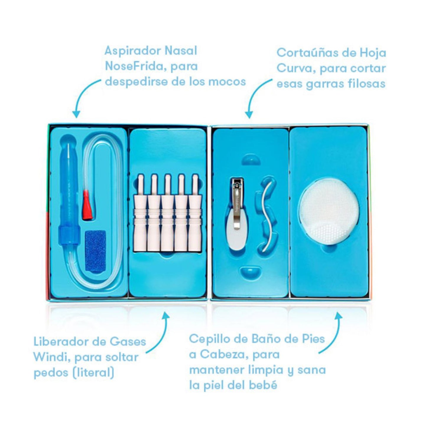 Kit Básico con Aspirador Nasal, Cortaúñas, Windi y Esponja