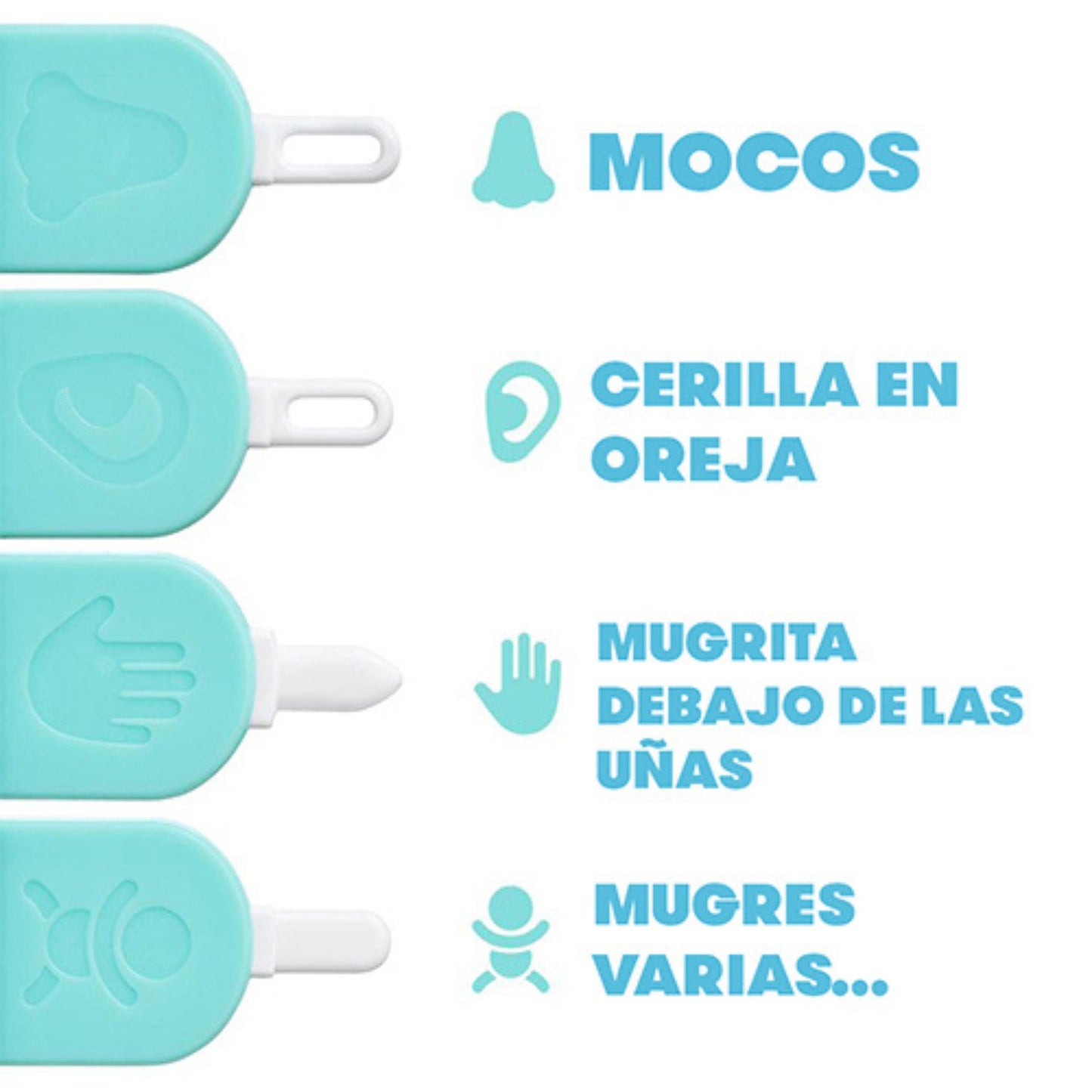 Limpiador 3 en 1 para Nariz, Uñas y Orejas del Bebé